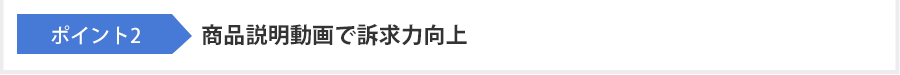 ポイント2 商品説明動画で訴求力向上